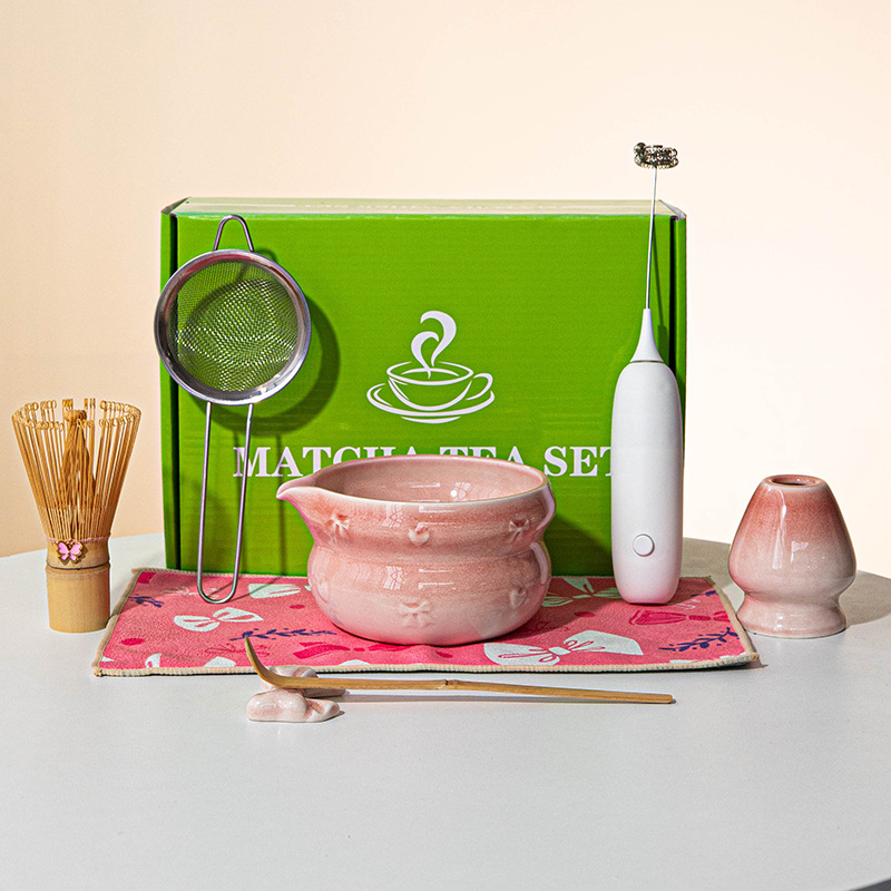 Dish Brush Bamboo - Japanse Matcha Thee Set 8-delig Keramische
