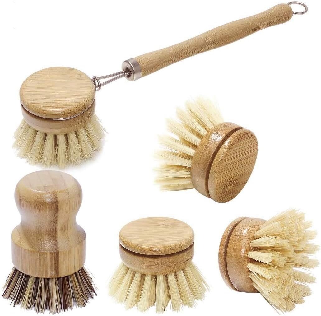 Bamboe schotel schrobborstels, - Dish Brush Bamboo recensie en prijs